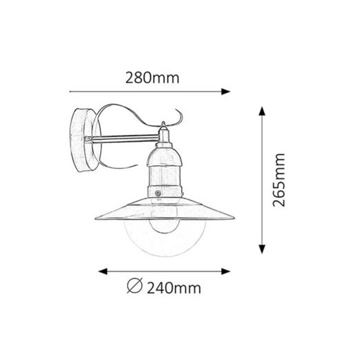 Rábalux Oslo Kültéri fali lámpa E27 1x MAX 60W IP44 szatin króm RAB8270