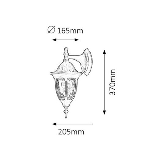 Rábalux Milano Kültéri lámpa  E27 1x MAX 60 - RAB8341