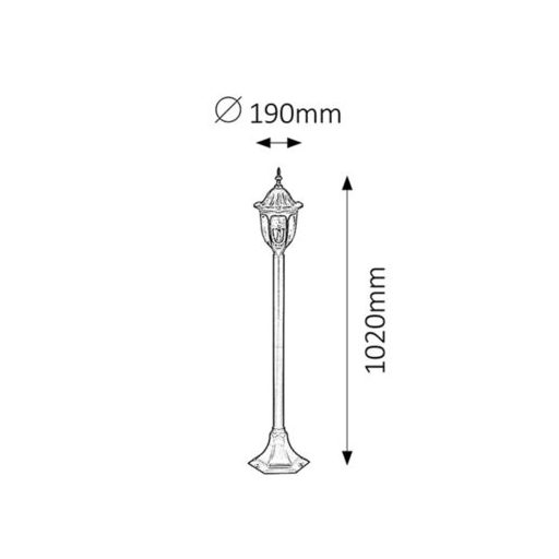 Rábalux Milano Kültéri állólámpa E27 1x MAX 60W IP43 fekete RAB8345