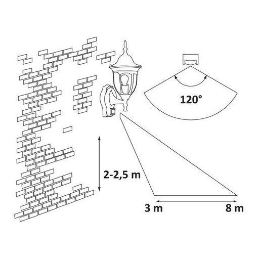 Rábalux Milano Kültéri lámpa  E27 1x MAX 60 - RAB8370