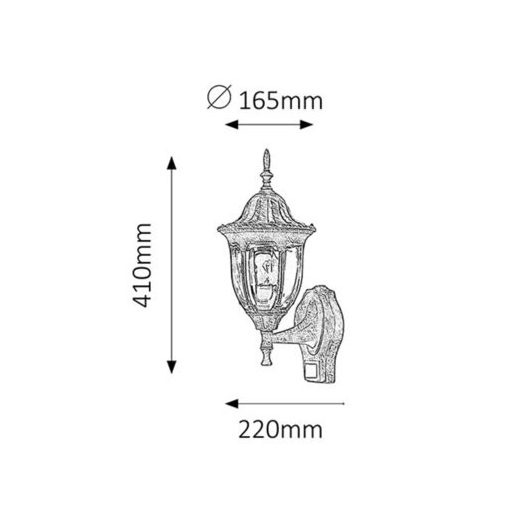 Rábalux Milano Kültéri lámpa  E27 1x MAX 60 - RAB8370