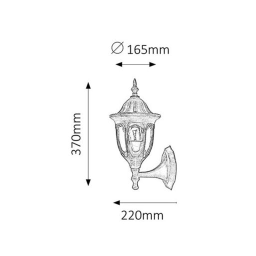Rábalux Milano Kültéri lámpa  E27 1x MAX 60 - RAB8372