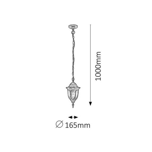 Rábalux Milano Kültéri függeszték E27 1x MAX 60W IP43 antik arany RAB8374