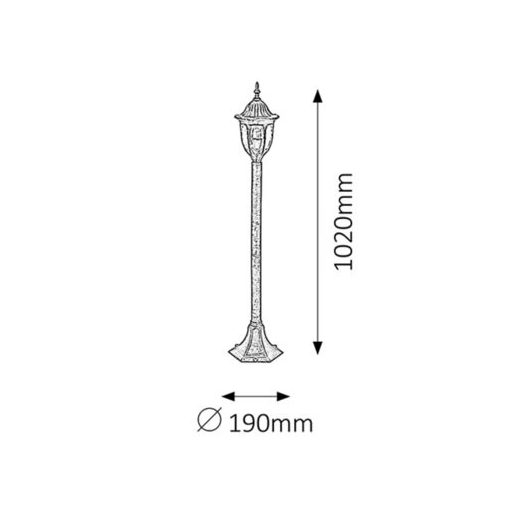 Rábalux Milano Kültéri állólámpa E27 1x MAX 60W IP43 antik arany RAB8375