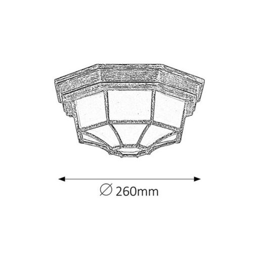 Rábalux Milano Kültéri mennyezeti lámpa E27 1x MAX 100W IP43 antik arany RAB8376