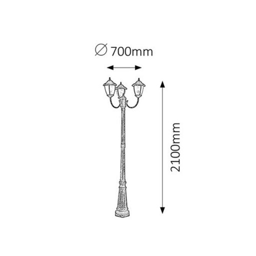 Rábalux Madrid Kültéri állólámpa E27 3x MAX 60W IP43 antik arany RAB8379