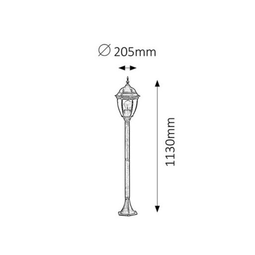 Rábalux Toronto Kültéri állólámpa E27 1x MAX 60W IP44 antik arany RAB8385