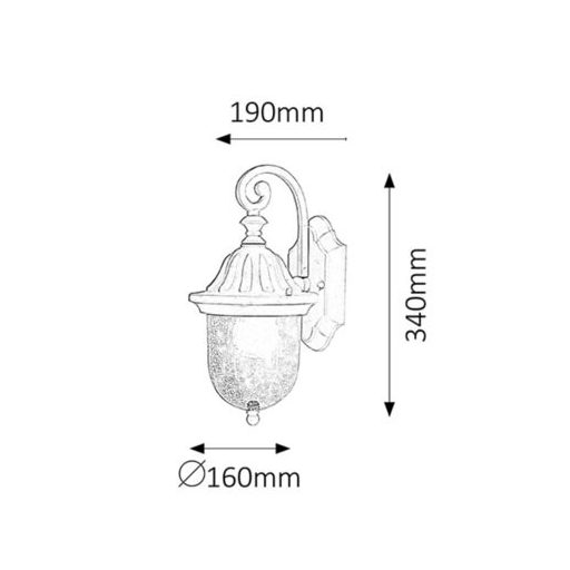Rábalux Sydney Kültéri lámpa  E27 1x MAX 60 - RAB8387