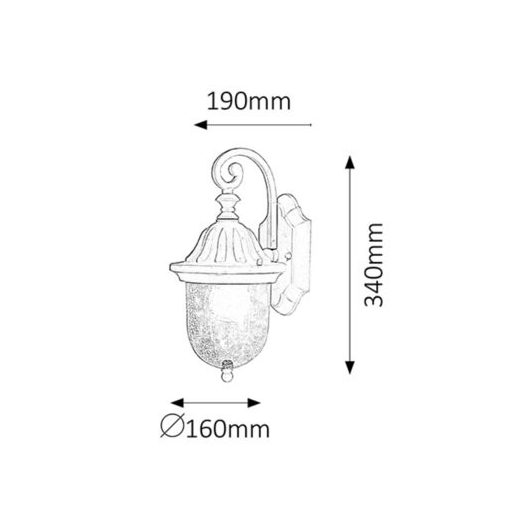 Rábalux Sydney Kültéri lámpa  E27 1x MAX 60 - RAB8388
