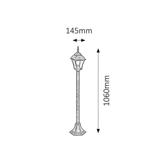 Rábalux Toscana Kültéri állólámpa E27 1x MAX 60W IP43 antik arany RAB8395