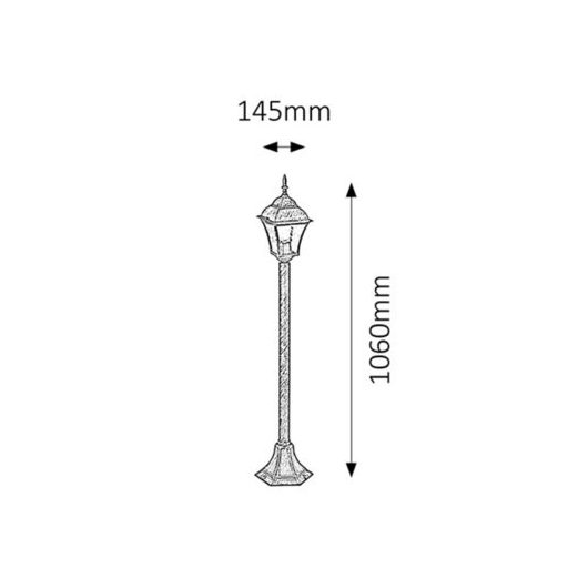 Rábalux Toscana Kültéri állólámpa E27 1x MAX 60W IP43 antik ezüst RAB8400