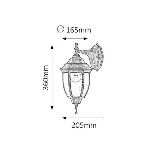 Rábalux Nizza Kültéri lámpa  E27 1x MAX 60 - RAB8451