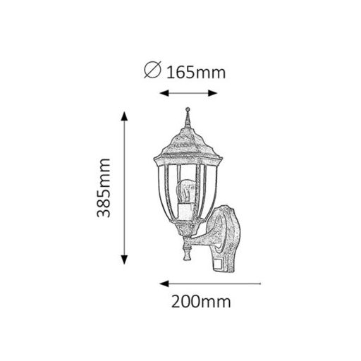 Rábalux Nizza Kültéri lámpa  E27 1x MAX 60 - RAB8458