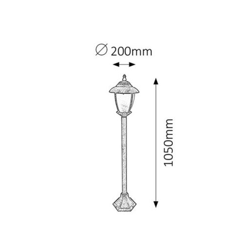 Rábalux Madrid Kültéri állólámpa E27 1x MAX 60W IP43 antik arany RAB8480