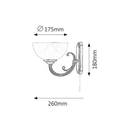 Rábalux Marlene Fali lámpa E14 1x MAX 40W kapcsolóval IP20 bronz RAB8541