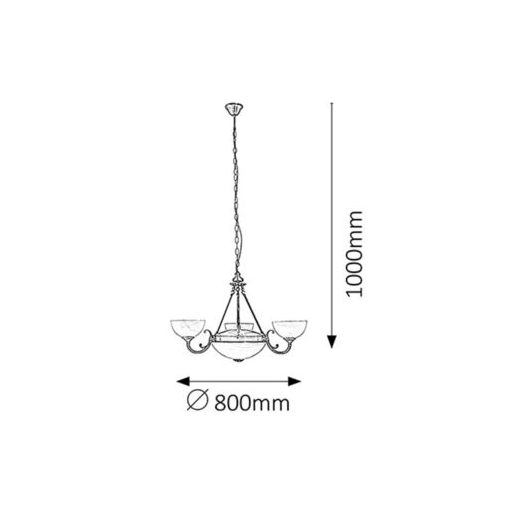 Rábalux Marlene Csillár E14 3x MAX 40W + E27 2x MAX 60W IP20 bronz RAB8543