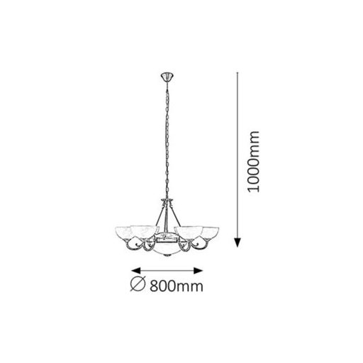 Rábalux Marlene Csillár E14 6x MAX 40W + E27 2x MAX 60W IP20 bronz RAB8546