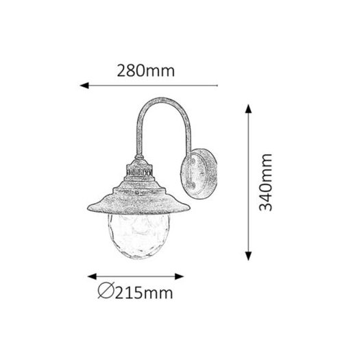 Rábalux Barcelona Kültéri lámpa  E27 1x MAX 60 - RAB8677