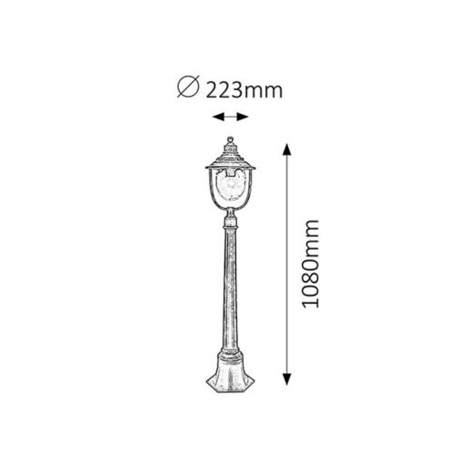 Rábalux Barcelona Kültéri állólámpa E27 1x MAX 60W IP43 antik arany RAB8679