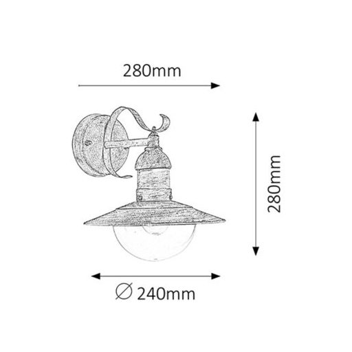 Rábalux Oslo Kültéri fali lámpa E27 1x MAX 60W IP44 antik fehér RAB8681