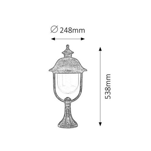 Rábalux New York Kültéri állólámpa E27 1x MAX 100W IP44 antik arany RAB8698