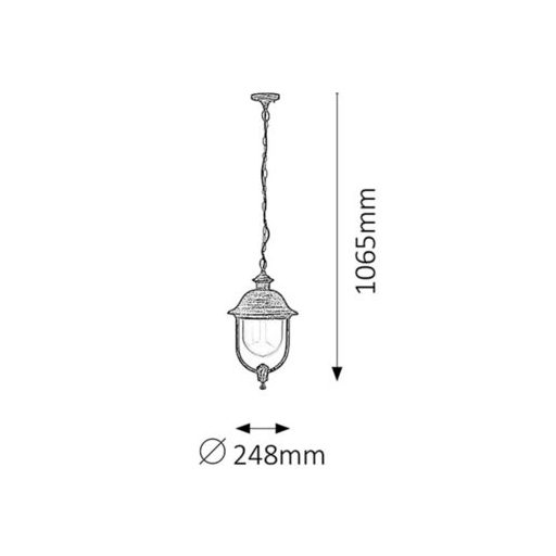 Rábalux New York Kültéri függeszték E27 1x MAX 100W IP44 antik arany RAB8699