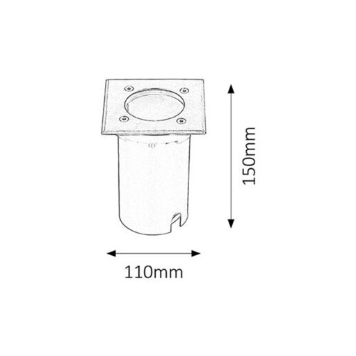 Rábalux Tacoma Kültéri beépíthető lámpa GU10 1x MAX 50W IP65 szatin króm RAB8714