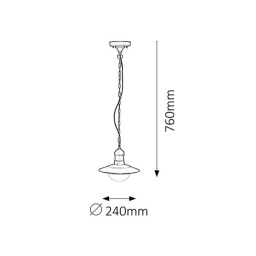 Rábalux Oslo Kültéri függeszték E27 1x MAX 60W IP44 fekete RAB8717