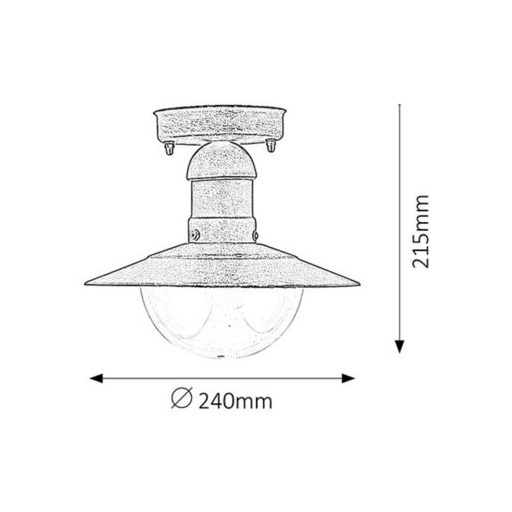 Rábalux Oslo Kültéri mennyezeti lámpa E27 1x MAX 60W IP44 antik arany RAB8736