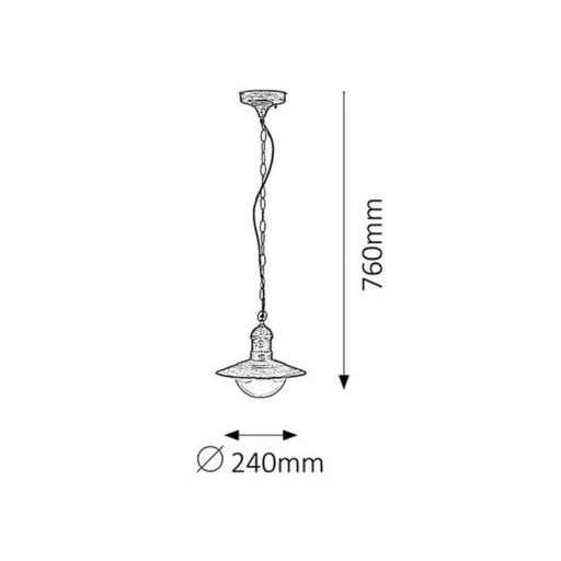 Rábalux Oslo Kültéri függeszték E27 1x MAX 60W IP44 antik arany RAB8737