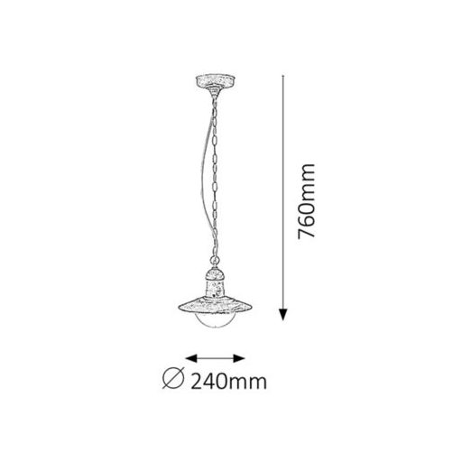 Rábalux Oslo Kültéri függeszték E27 1x MAX 60W IP44 antik fehér RAB8740