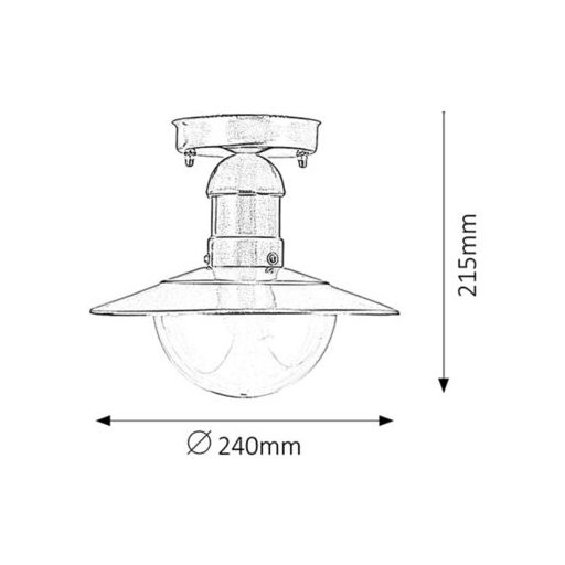 Rábalux Oslo Kültéri mennyezeti lámpa E27 1x MAX 60W IP44 szatin króm RAB8763
