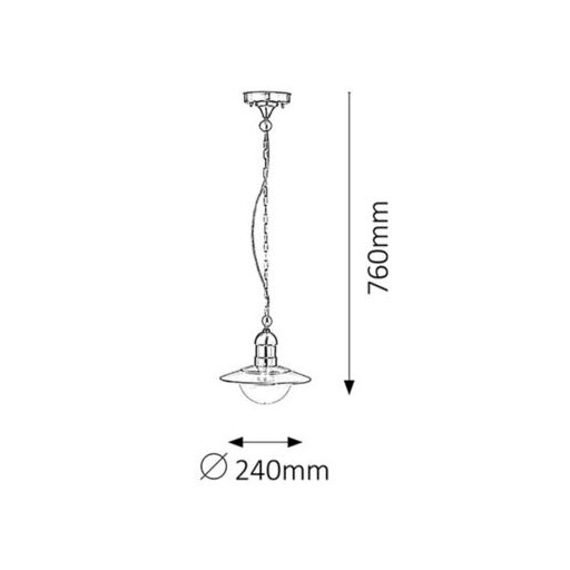 Rábalux Oslo Kültéri függeszték E27 1x MAX 60W IP44 szatin króm RAB8764