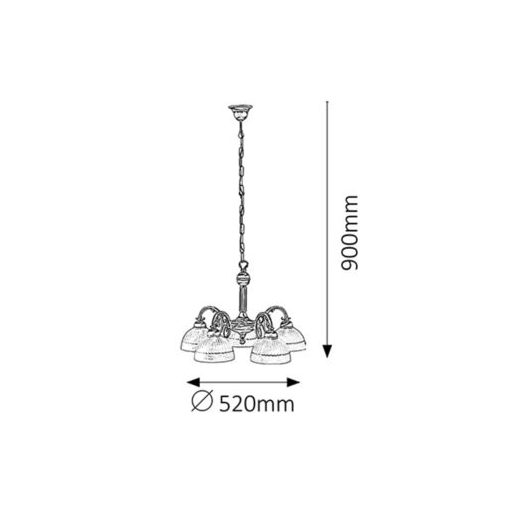 Rábalux Flossi Csillár E27 5x MAX 40W IP20 bronz RAB8815