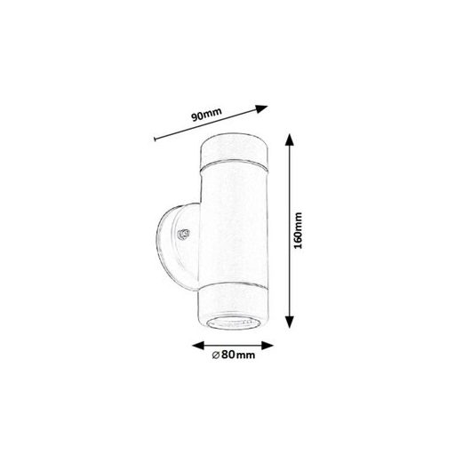 Rábalux Medina Kültéri lámpa  GU10 2X MAX 10 - RAB8833