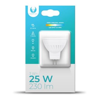   FL LED spotlámpa  MR11 G4 3W 12V 300° 4500K tűlábas  - RTV003573