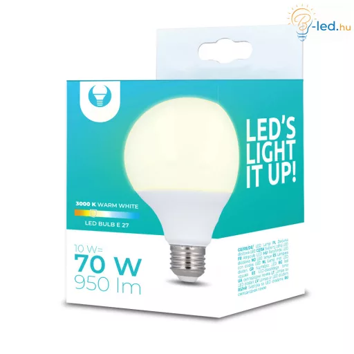 FL LED izzó  E27 G95 10W 220° 3000K nagygömb - RTV003626
