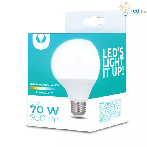FL LED izzó  E27 G95 10W 220° 4500K nagygömb - RTV003627