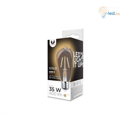 FL Borostyán LED izzó filament COG   E27 4W 2200K - RTV0100009