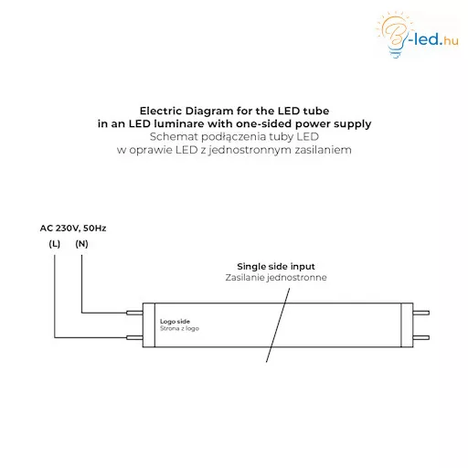 FL 9W LED fénycső T8 G13 60 cm 180° 6500K - RTV0500067