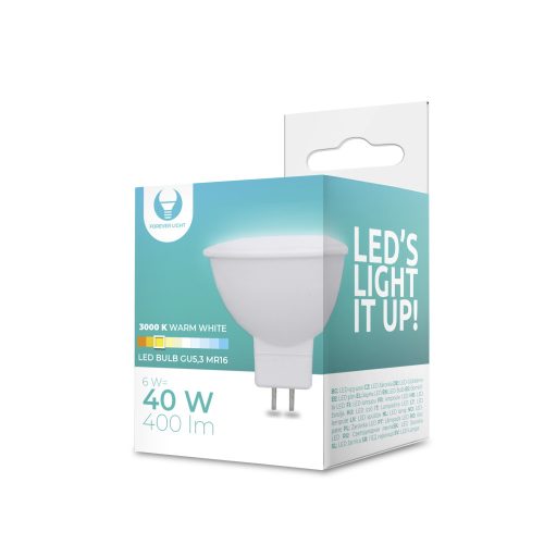 FL LED lámpa GU5.3 MR16 6W 12V 120° 3000K spot - RTV0600004