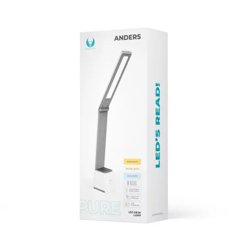Asztali lámpa LED 5W összecsukható PURE FLB-110 ANDERS fehér-szürke Forever Light - RTV200044