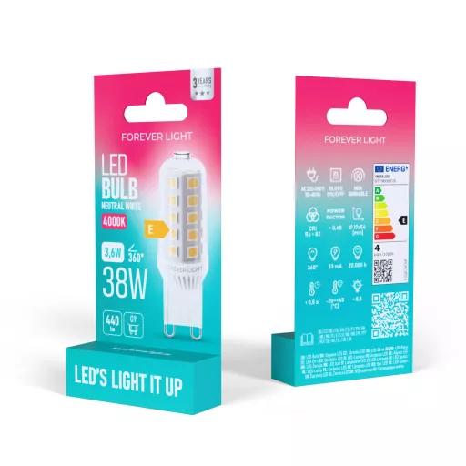 FL LED spotlámpa  G9 3.6W 440lm 360° 4000K kapszula - RTV9000074