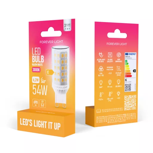 FL LED spotlámpa  G9 6.2W 690lm 360° 3000K kapszula - RTV9000076
