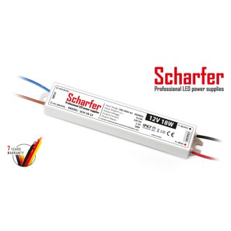   Scharfer LED Műanyagházas szerelhető vízálló tápegység 18W 1.5A 12V IP67 - SCH-18-12