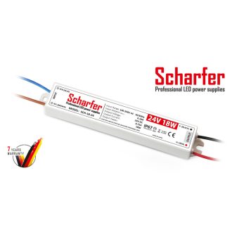   Scharfer LED Műanyagházas szerelhető vízálló tápegység 18W 0.75A 24V IP67 - SCH-18-24