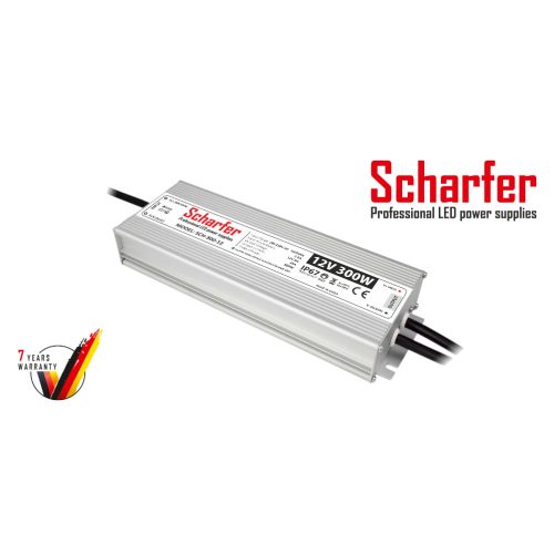 Scharfer LED Fémházas szerelhető vízálló tápegység 300W 25A 12V IP67 - SCH-300-12