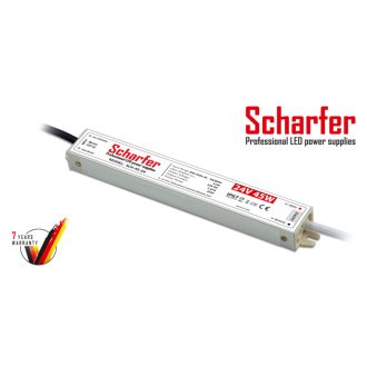   Scharfer LED Fémházas szerelhető vízálló tápegység 45W 1.87A 24V IP67 - SCH-45-24