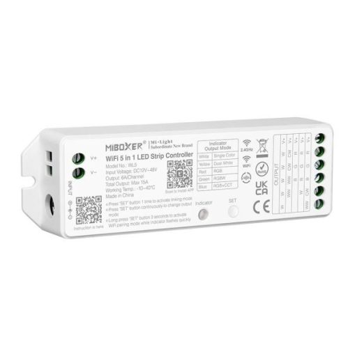 Mi Light - Miboxer RF + Wifi 5 az 1-ben vezérlő Egyszínű  / RGB / RGBW / RGB+CCT LED szalaghoz - WL5