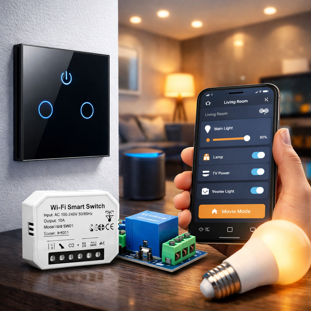 Okos Otthon Kapcsolók és Vezérlők – Kényelem és Kontroll Egy Érintéssel